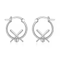 wholesale 925 Sterling Silver Metal Sports Hoops with Crystal Balls - Soccer Baseball Tennis  for Her-0-0