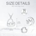 wholesale 925 Sterling Silver MOM Heart Pendant Necklace with Cubic Zirconia Stones for Mother's Day Gift-0-4