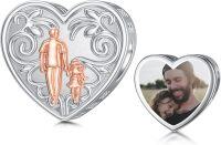 wholesale 925 Sterling Silver Family Love Charm Bracelet for Daughter Mother Lover - Birthday Valentine's Day Gifts-12-Heart+Photo