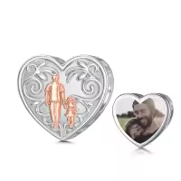 wholesale 925 Sterling Silver Family Love Charm Bracelet for Daughter Mother Lover - Birthday Valentine's Day Gifts-12-Heart+Photo