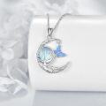 wholesale 925 Sterling Silver Tree of Life Butterfly Pendant Necklace with Blue Opalite Gemstone for Women-0-3
