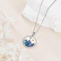 wholesale 925 Sterling Silver Abalone Shell Cross Mountain Pendant Necklace for Women-0-4