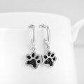 wholesale 925 Sterling Silver Paw Print Drop Earrings-0-1