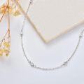 wholesale White Gold Plated Sterling Silver CZ Thin Choker Necklace for Women-0-8