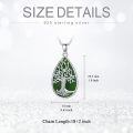wholesale 925 Sterling Silver Tree Of Life Pendant Necklace Wholesale With Green Gemstone-0-69
