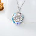 wholesale Sterling Silver Blue Crystal Evil Eye Protection Necklace Women s Gift-0-1