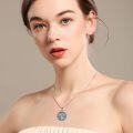 wholesale 925 Sterling Silver Abalone Shell & Crystal Tree of Life Pendant Necklace for Women-0-1