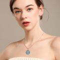 wholesale 925 Sterling Silver Abalone Shell Crystal Tree of Life Pendant Necklace for Women-0-1