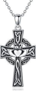 wholesale 925 Sterling Silver Celtic Knot Heart Claddagh Pendant Necklaces for Women Men s-0-0
