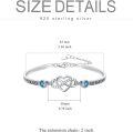 wholesale 925 Sterling Silver Blue Crystal Infinity Heart Bracelet for Women-0-3