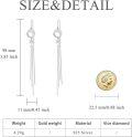 wholesale 925 Sterling Silver Moon & Star Threader Earrings w/ Tassel Chains for Women and Teens - Hypoallergenic Jewelry-0-1