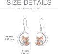 wholesale 925 Sterling Silver Fox Moon Drop Earrings for Women Girls  4cm Long-0-3