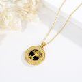 wholesale Gold 925 Sterling Silver Celtic Knot Tree Of Life Pendant Necklace with Black Onyx Stone and Yellow Gold Plated Chain 24-0-3