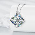 wholesale 925 Sterling Silver Celtic Knot Abalone Shell Triquetra Trinity Foldable Hexagram Pendant Necklace Set-0-4