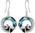 wholesale TOUPOP Panda Earrings Sterling Silver Crystal Origami Panda Earrings For Women Wife Mom Birthday Gifts -0-0