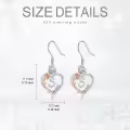 TOUPOP Sterling Silver Rose Heart Butterfly Initial S Letter Drop Dangle Earrings-0-5