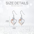 TOUPOP Sterling Silver Rose Heart Butterfly Initial S Letter Drop Dangle Earrings-0-5