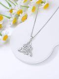 wholesale 925 Sterling Silver 1ct Moissanite Heart Celtic Knot Pendant Necklace for Women-0-5