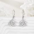 wholesale 925 Sterling Silver Celtic Knot Triquetra Drop Earrings Platinum Plated Lever Back-0-4
