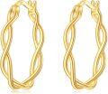 wholesale Sterling Silver Hypoallergenic Lightweight Twisted Hoop Earrings with Click Top-0-0