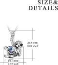 wholesale 925 Sterling Silver Blue Crystal Heart Sloth Pendant Necklace for Women and Men-0-3