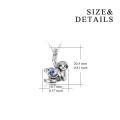 wholesale 925 Sterling Silver Blue Crystal Heart Sloth Pendant Necklace for Women and Men-0-3