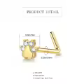 wholesale 14K Gold Moissanite Diamond Animal Paw L-Shaped Nose Rings Wholesale 20G 0.8mm Post-0-1