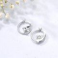 wholesale 925 Sterling Silver 3D Cow Head Design Hoop Earrings Gift for Women and Girls-0-4