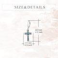 wholesale 925 Sterling Silver Celtic Cross Earrings with Abalone Shell Inlay Leverback Dangle Drop Religious Jewelry for Women and Men-0-3