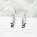 wholesale 925 Sterling Silver Heart-Shaped Moonstone Panda Drop Earrings-0-3