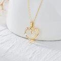 wholesale 14K Gold 2-Tone Diamond Heart Pendant Necklace for Women-0-3