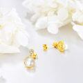 wholesale 14K Gold Freshwater Pearl Round Dangle Drop Earrings for Women Wedding Gift Jewelry Accessories-0-4