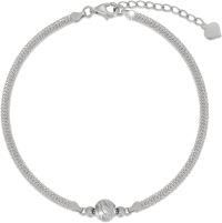 wholesale 18K Gold Heart Charm Mesh Link Chain Bracelet for Women Anniversary Gift-White Gold Link Chain Bracelet