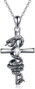 wholesale 925 Sterling Silver Snake and Cross Pendant Necklaces for Men & Women - Vintage Style Irish s-0-0