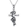 wholesale 925 Sterling Silver Snake and Cross Pendant Necklaces for Men & Women - Vintage Style Irish s-0-0