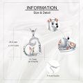 wholesale 925 Sterling Silver Crystal Dog Heart Pendant Necklace for Women - Pet Lovers' s-0-3