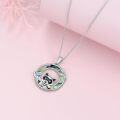 wholesale 925 Sterling Silver Raccoon Abalone Shell Pendant Necklace for Women-0-2