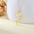 wholesale 14K Gold Infinity Heart Pendant with 1 Ct Moissanite and Chain (Length: Adjustable)-0-3