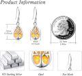 wholesale 925 Sterling Silver Orange Fire Opal Teardrop Tree of Life Dangle Hooks for Women-0-2