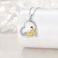 wholesale 925 Sterling Silver Heart Pendant With Mother And Baby Chick Design-0-4