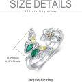 wholesale 925 Sterling Silver Daisy Butterfly Adjustable Ring – Symbol of Purity, Hope & Freedom – Trendy Elegant Jewelry Gift for Women-0-3