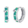 wholesale 925 Sterling Silver Blue Opal Butterfly Hoop Earrings Wholesale With Enamel Design-0-0