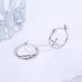 wholesale 925 Sterling Silver Cross Hoop Earrings with Stone - Religious  for Women-0-4