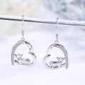 wholesale 925 Sterling Silver & Zircon Chihuahua Earrings for Women - 16.8x15.8mm Dainty Dog Jewelry Gift-0-1