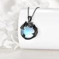 wholesale 925 Sterling Silver Bat Pendant with Blue Stone Chain Necklaces for Women Gothic s-0-3