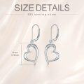 wholesale 925 Sterling Silver Cubic Zirconia Heart Shape Drop Earrings for Women - Hypoallergenic  4cm Long-0-4