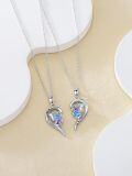 wholesale 925 Sterling Silver Big & Little Sisters Heart Butterfly Necklaces with Birthstones and Engraved Message for Mother Daughter Matching  Sets-0-4