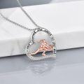 wholesale 925 Sterling Silver Sporty Charm Necklace with Basketball Player Design and Inspirational Quote She Believed She Could So She Did for Women's Gift-0-2