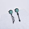 wholesale 925 Sterling Silver Black Turquoise Bow & Arrow Punk Earrings for Hunting, Sagittarius, Gothic Gifts, 19mm Drop-0-1
