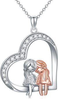 wholesale TOUPOP Sister Gifts From Sister Sterling Silver Sister Pendant Nencklace Friend Christmas Birthday Jewelry Gifts For Women -undefined